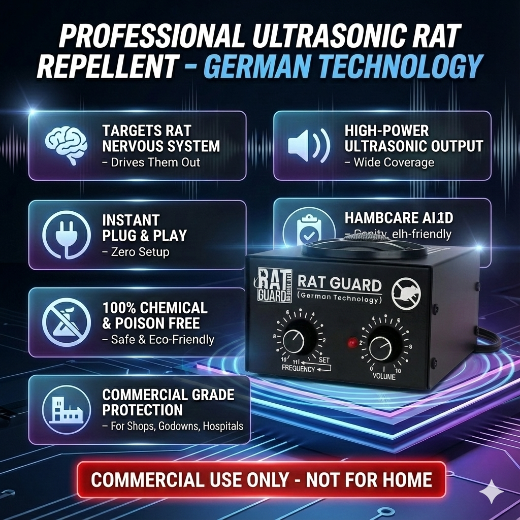 Ratguard SMALL - Ultrasonic Rat Repellent for Small Commercial Spaces