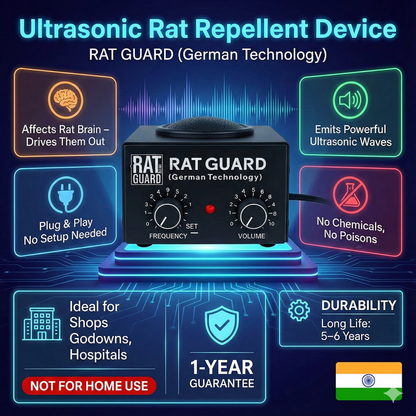 Ratguard SMALL - Ultrasonic Rat Repellent for Small Commercial Spaces