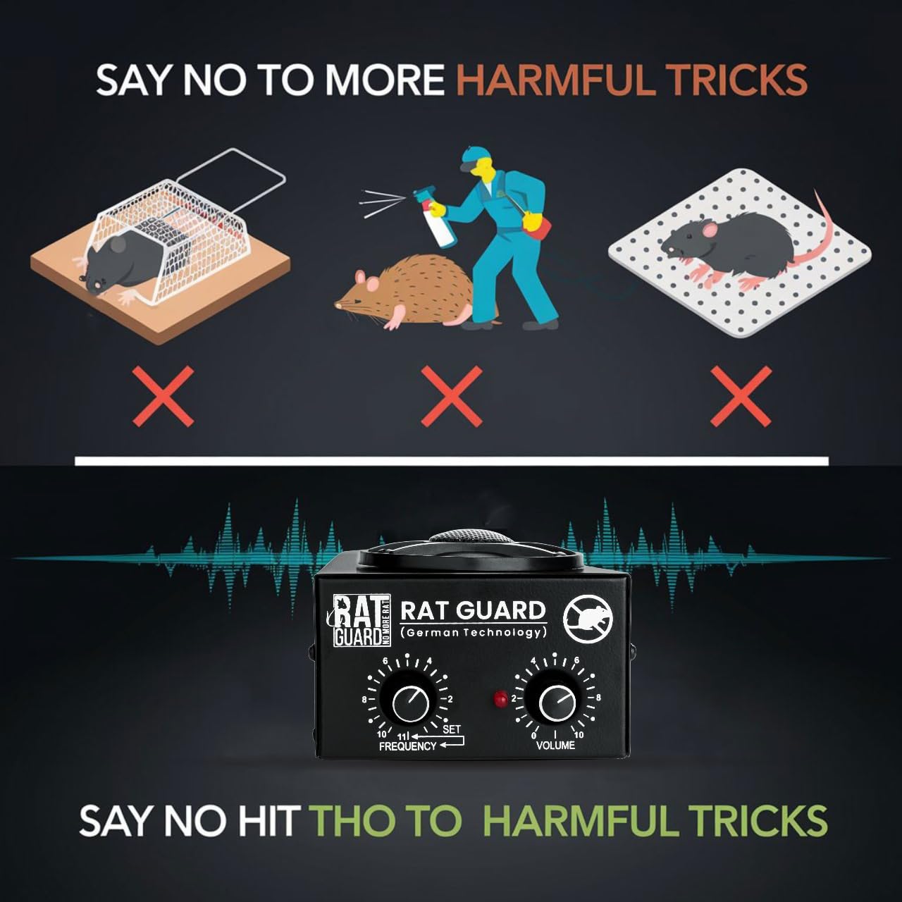 Ratguard SMALL - Ultrasonic Rat Repellent for Small Commercial Spaces