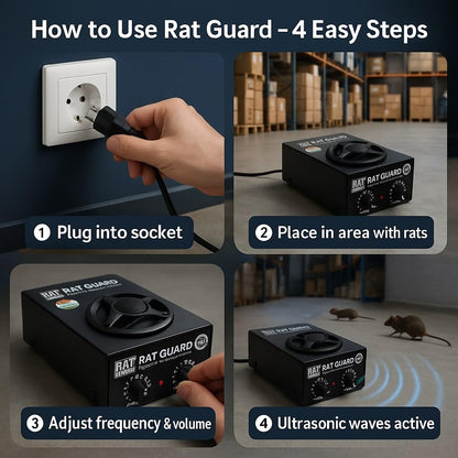 Ratguard SMALL - Ultrasonic Rat Repellent for Small Commercial Spaces