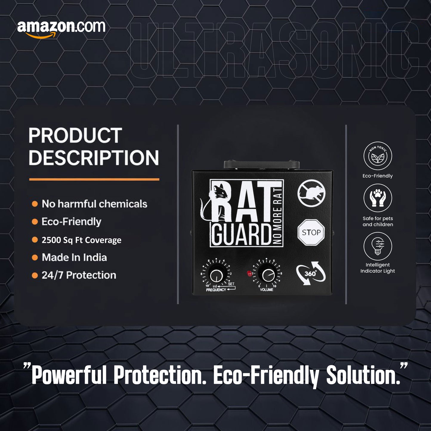 Ratguard Pro 360 Degree - Ultrasonic Rat Repellent for Warehouses & Godowns